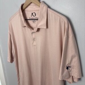Anderson Ord‎ Gamer Polo Shirt Men's XXL Lotus Heather Short Sleeve Logo